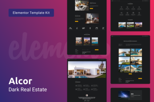 Alcor – Dark Real Estate Elementor Template Kit