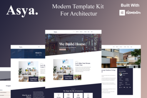 Asya – Modern Architecture & Interior Design Elementor Template Kit
