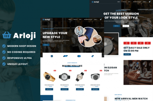 Arloji – Modern Hand Watch Shop & E-commerce Elementor Template Kit