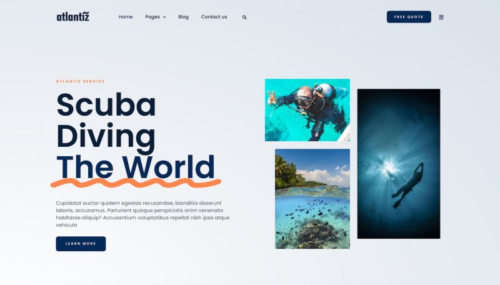 Atlantiz – Diving School & Scuba Diving Elementor Template Kit