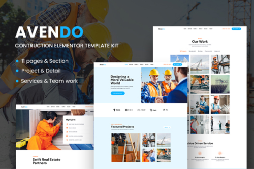 Avendo – Construction Elementor Template Kit