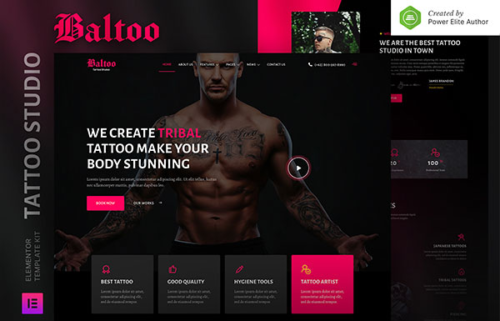 Baltoo – Tattoo Studio & Tattoo Artist Elementor Template