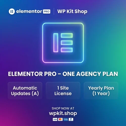 Elementor Pro - One Agency Plan (Auto Updates - 1 Site - Yearly Plan)